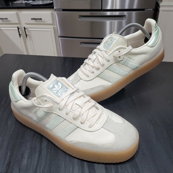 Adidas Womens Samba Sambae Size 10 Sneakers White Lime Green IG1947 (#2258) - Picture 9 of 15